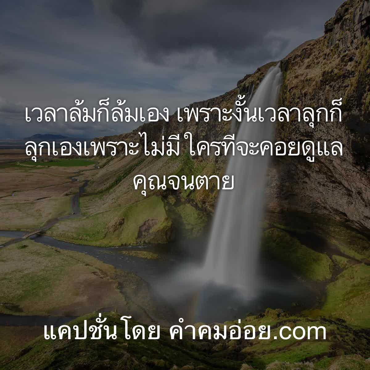 คำคมเวลาล้มก็ล้มเอง เพราะงั้นเวลาลุกก็ลุกเองเพราะไม่มีใครทีจะคอยดูแลคุณจนตาย